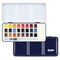 SoHo Urban Artist Semi-Moist Watercolor Set - Professional Watercolor Paint Set with 24 Half Pans, Brush Pen and Sponge - Compact and Portable Watercolor Kit - Easy to Lift Colors